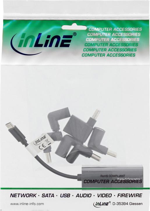 Actual product image InLine Notebook Power Supply to USB Type-C 7-in-1 Charging Set (65 W)