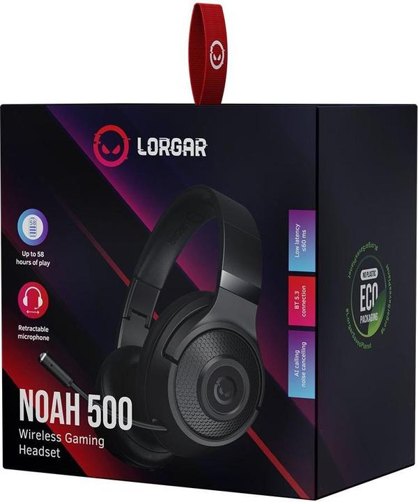 Actual product image Lorgar Noah 500, Bluetooth gaming headset, 58 hours battery life, low latency, noise reduction (Wireless)