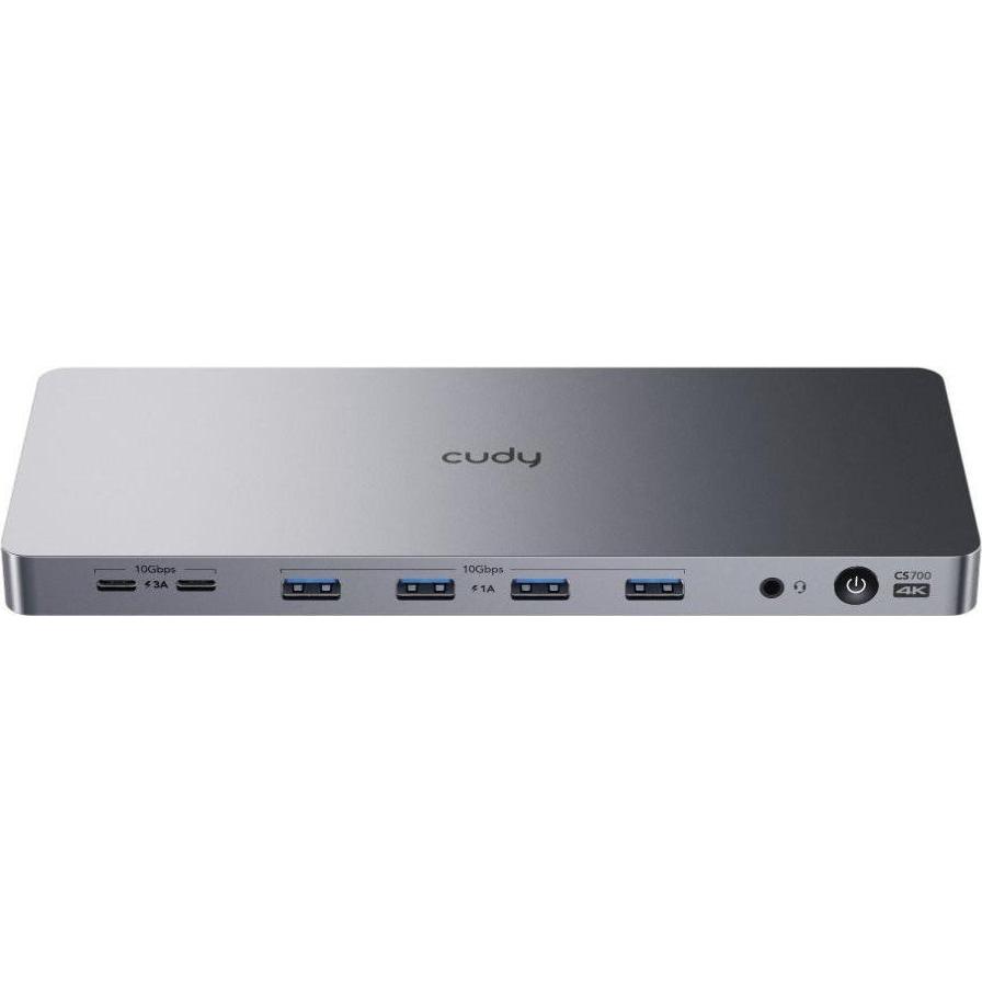 Cudy CS700 Docking Station 13-in-1 Dual 4K (USB-C, 13 Ports), Dockingstation + USB Hub, Grau