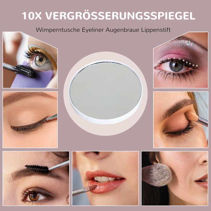Actual product image Swisshandel24 LED-Kosmetikspiegel, 3 Lichtmodi, dimmbar, Touch-Steuerung, USB, 58x48cm, Weiss (58 x 48 cm)