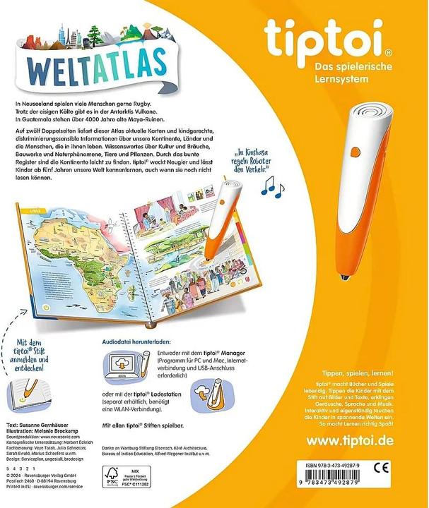 Image du produit tiptoi Atlas mondial (Allemand, Mélanie Brockamp, Susanne Gernhäuser, 2024)