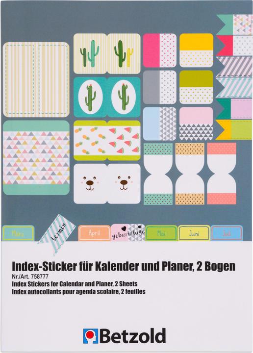 Actual product image Betzold Index stickers for calendars and planners