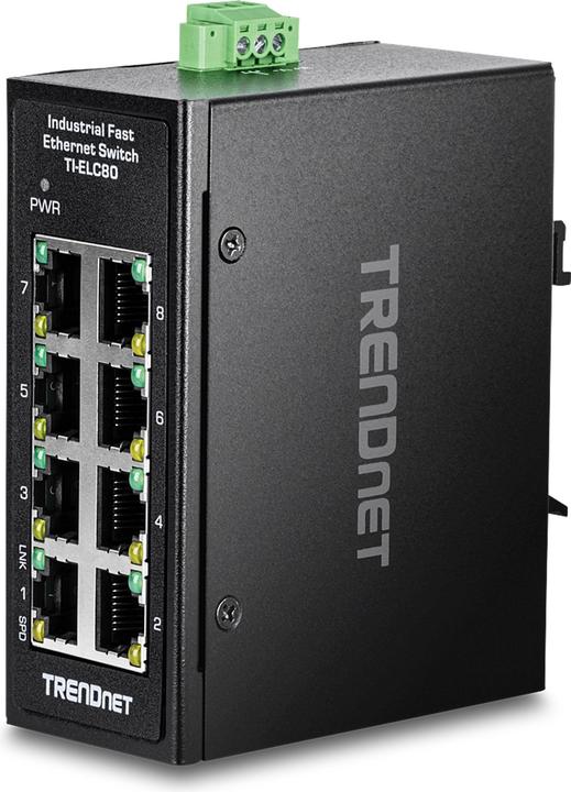 Image du produit Trendnet TI-ELC80 Mini commutateur Ethernet 8 ports industriel DIN-Rail (8 ports)
