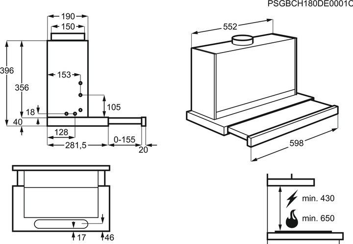 Immagine prodotto AEG Adf6051ab (Cappuccio a schermo piatto)