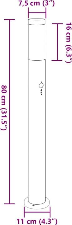Produktbild VidaXL Pollerleuchte (E27, IP44)