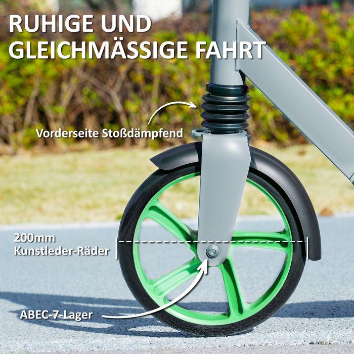 Actual product image Swisshandel24 Kinderroller mit Verstellbare Lenkerhöhe, klapppbar, 2 Grossen Rädern, grün