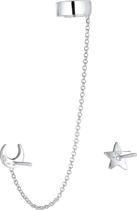 Produktbild Elli Ohrringe Earcuff Astro Sterne Halbmond Blogger 925 Silber (925er Sterling Silber)