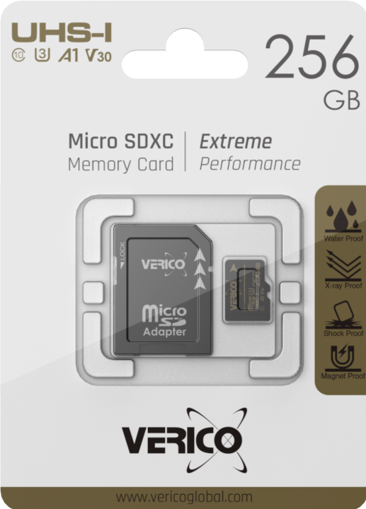 Verico 256GB microSD C10 UHS-1 geheugenkaart ( incl. adapter ) (256 GB, microSD, U1)