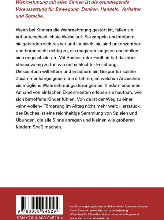 Produktbild Kinder lernen mit allen Sinnen (Deutsch, Rita Steininger, 2008)
