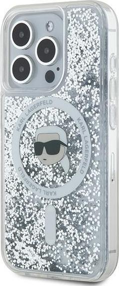 Image du produit Karl Lagerfeld KLHMP15LLGKISGH iPhone 15 Pro 6.1" hardcase transparent Liquid Glitter Karl Head Mags (Apple iPhone 15 Pro)