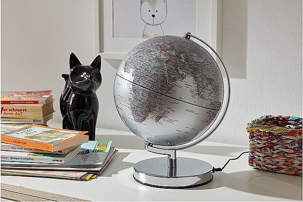 Produktbild emform Leuchtglobus Terra silber (25 cm)