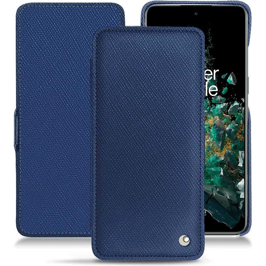 Noreve Lederschutzhülle horizontal (OnePlus 10T), Smartphone Hülle, Blau
