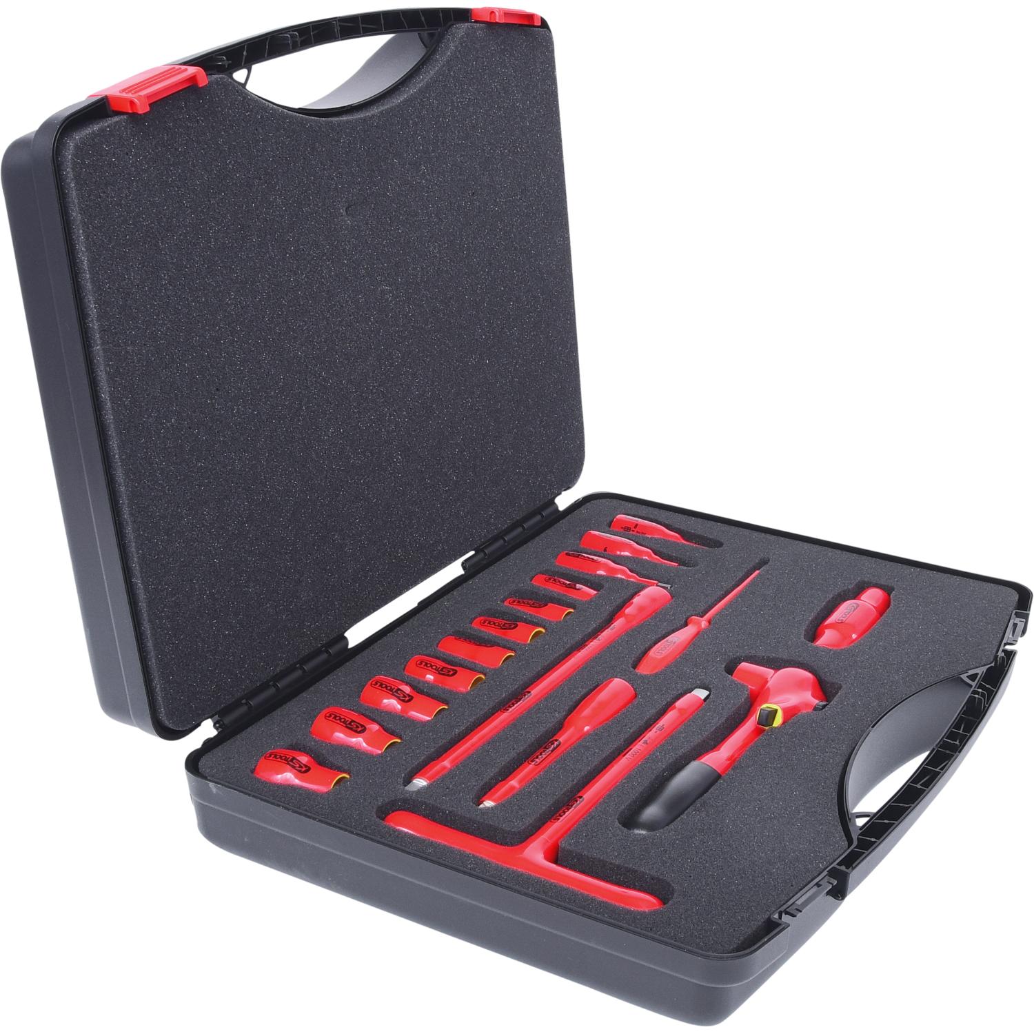 KS Tools, Steckschlüssel + Stecknuss, 3/8" Steckschlüssel-Satz, 16 Teile, mit isolierten Werkzeugen