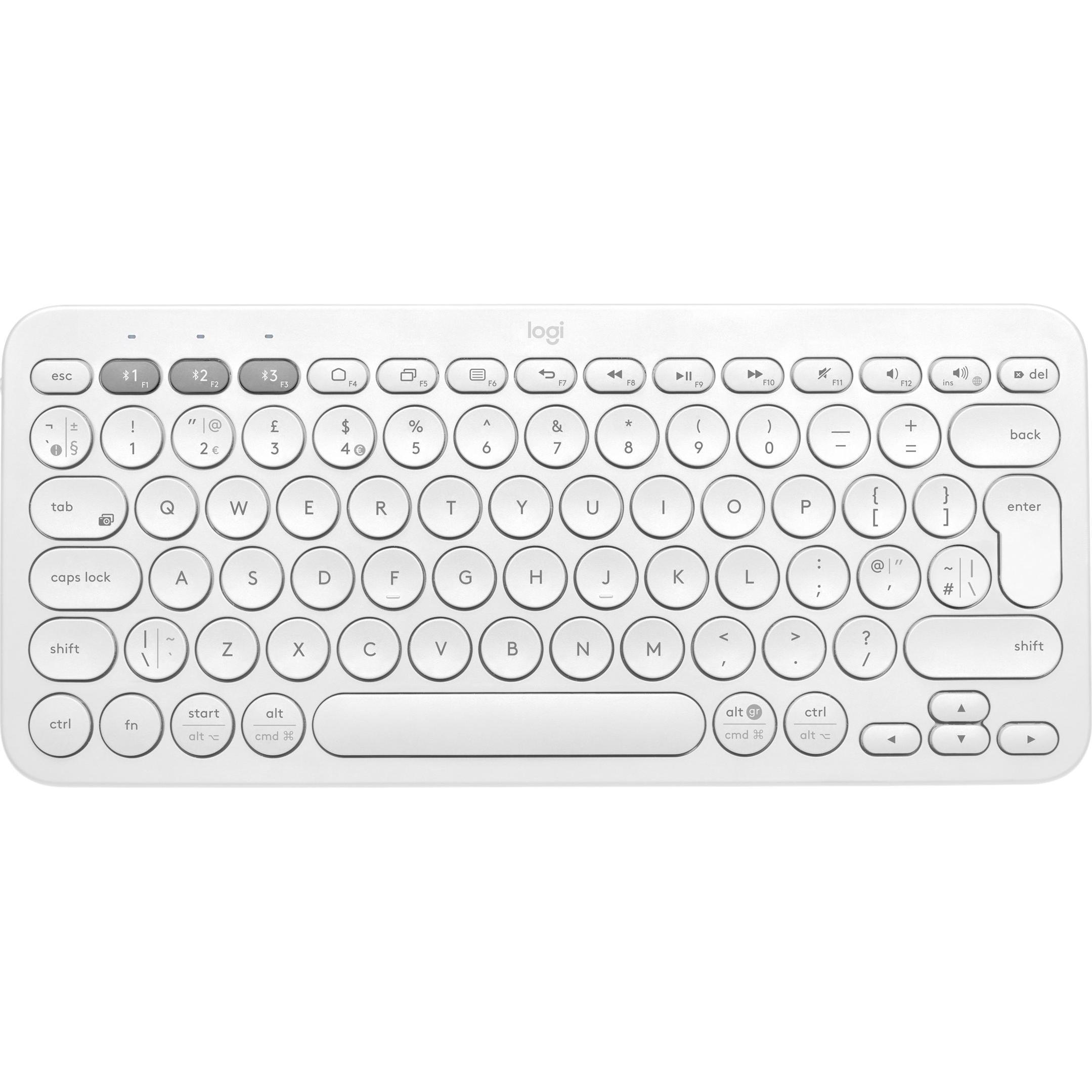 Logitech K380 (DE, Kabellos), Tastatur, Weiss