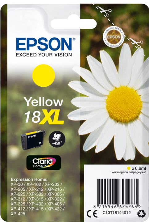 Actual product image Epson 18XL Claria Home (Y)