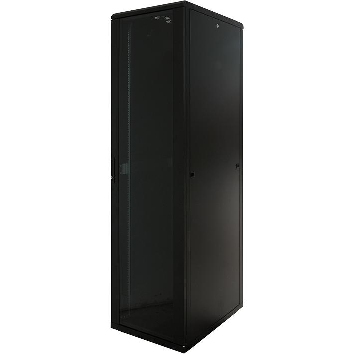 LogiLink Netzwerk Standschrank, 42HE (42 HE, 19 Zoll Rack), Serverschrank, Schwarz