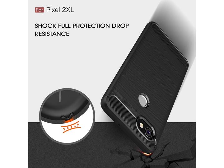 Produktbild Screenguard Google Pixel 2 XL Hülle Carbon Brushed Soft TPU (Google Pixel 2 XL)