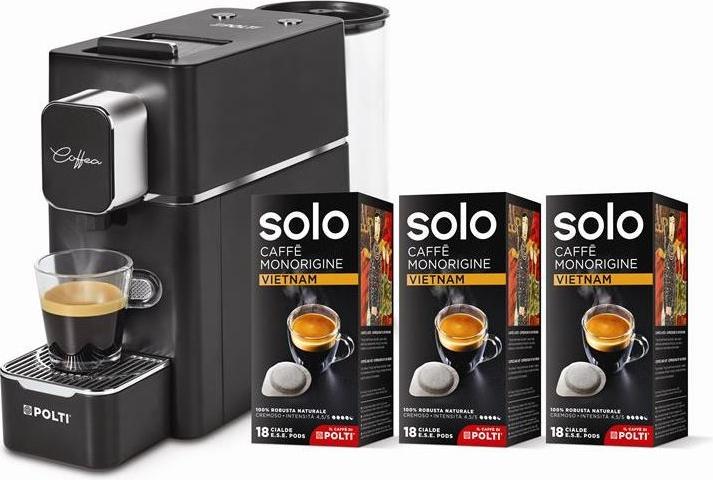 Produktbild Polti Portionskaffeemaschine Coffea S15B, Set Schwarz/Silber