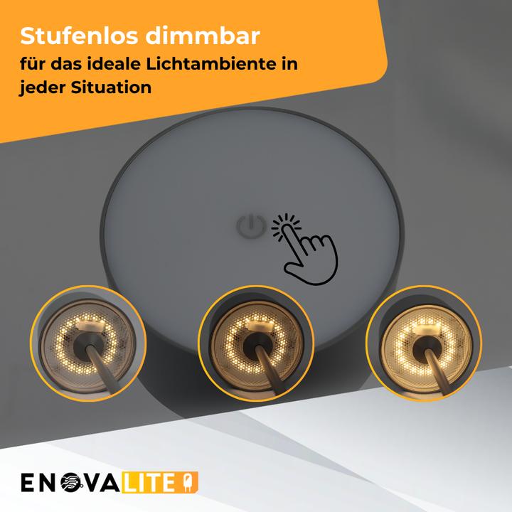 Produktbild Enovalite LED-Akku-Tischleuchte, ELED700401, EEK: D dimmbar, CCT, grau (150 lm)