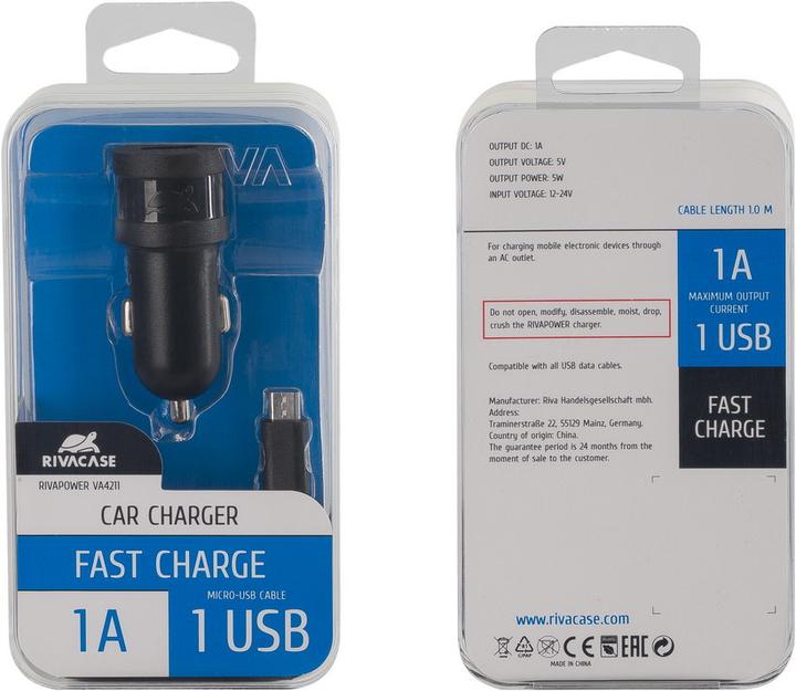 Produktbild Rivacase VA4211 car charger inkl. Micro USB Kabel