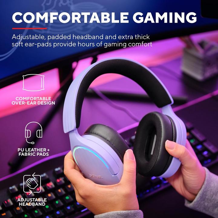 Produktbild Trust GXT490P FAYZO 7.1 USB HEADSET PURPLE (Kabelgebunden)