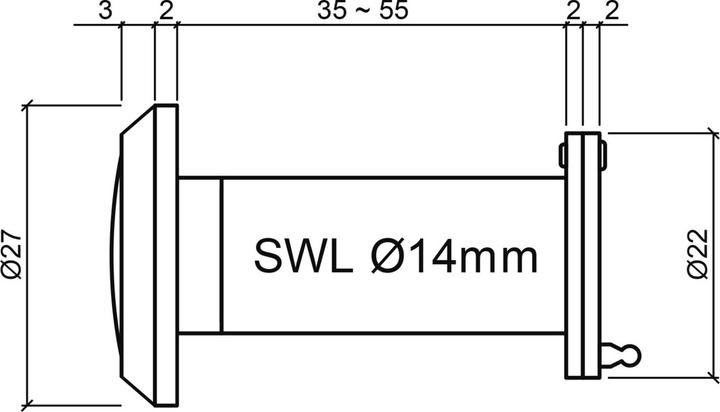 Actual product image OK-Line Türspion, 200° für TS 40-60mm schwarz