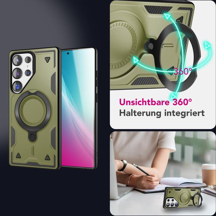 Image du produit Nalia Stormguard - Stossfeste Armor Ring Hülle für MagSafe - Military Kickstand Hardcase (Samsung Galaxy S25 Ultra)