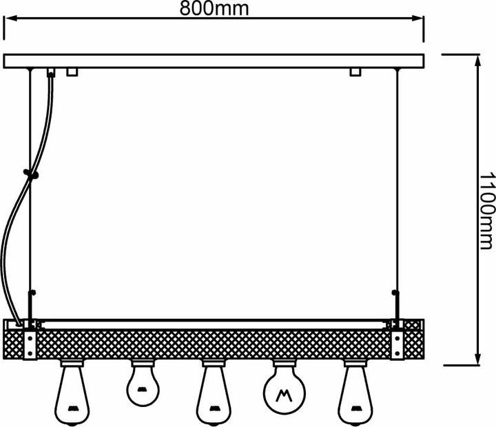 Actual product image Brilliant Woodhill E27 PE 5 Pendelleuchte, 5-flammig (E27)