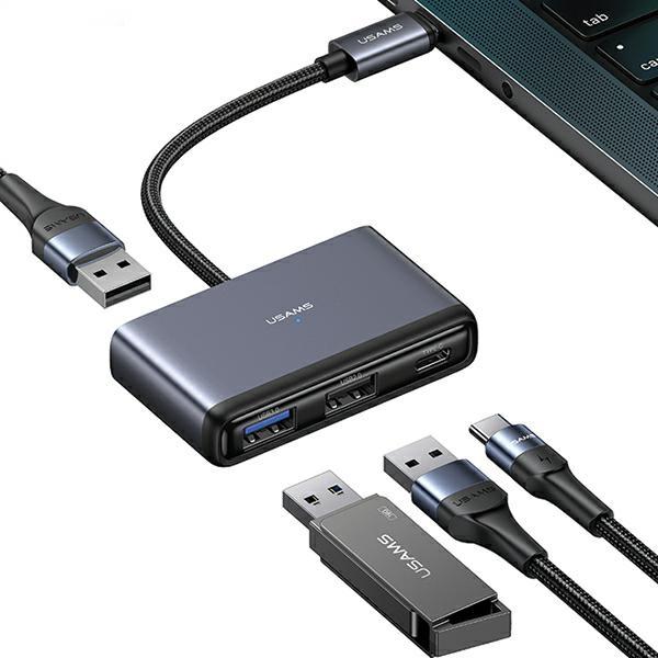 Produktbild Usams US-SJ627 4in1 Multifunctional Type-C HUB Type-C*1+USB3.0*1+USB 2.0*2 (USB-C, 4 Ports)