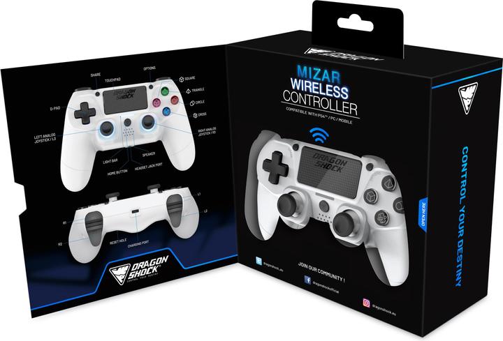 Actual product image DragonShock Controller Mizar Wireless white PS4 (PS4)