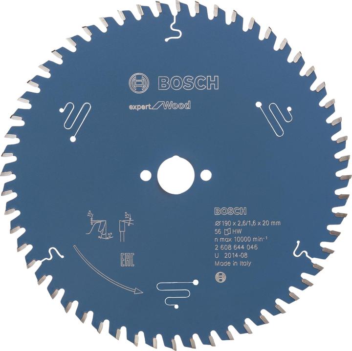 Produktbild Bosch Professional Zubehör Kreissägeblatt Expert for Wood, 190 x 20 x 2,6 mm, 56