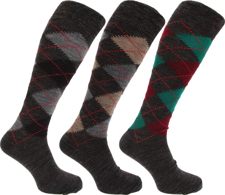 Produktbild Fruit of the Loom Socken Kniestrümpfe mit Rautenmuster nichteinschneidende Bündchen 3erPack (3er Pack, 39 - 45)