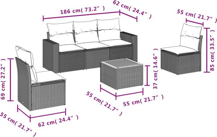 Produktbild vidaXL Garten Sofagarnitur