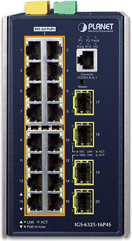 Immagine prodotto Planet Industriale 16 porte 10/100/1000T + 4 /2.5 SFP POE (16 porte)