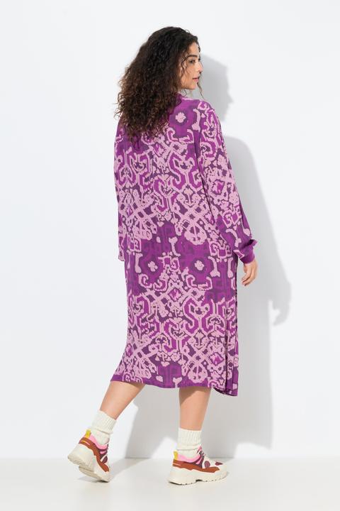 Produktbild Ulla Popken Kleid, Zierfalte, A-Linie, Stehkragen, Glocken-Langarm (56)
