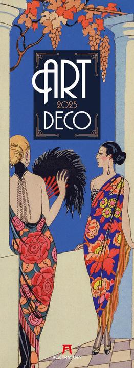 Actual product image Art Deco - Illustrations Calendar 2025 (24 x 66 cm, Hardcover, French, Spanish, English, German)