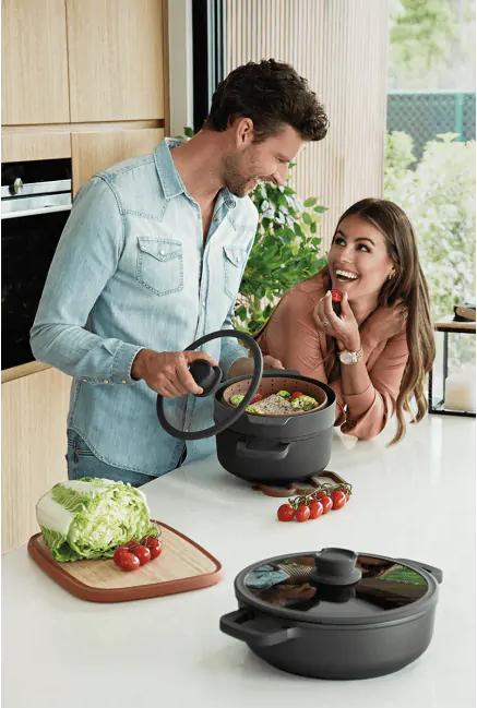 Produktbild BergHoff Pfannendeckel Leo Stone+ 28 cm, Schwarz, Materialtyp: Glas (28 cm, Glas)