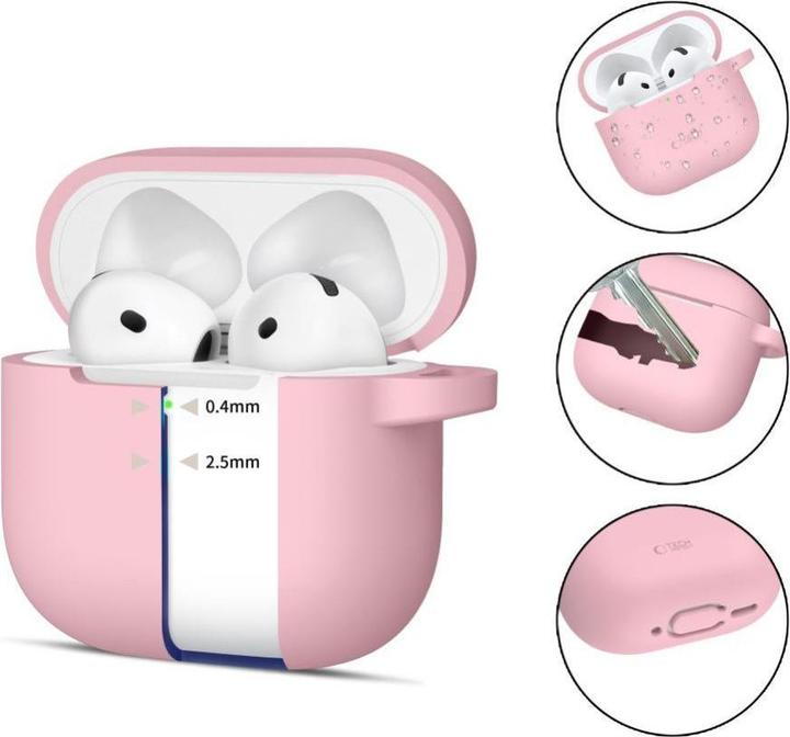 Actual product image Tech-Protect Airpods 4 Dusty Silicone Hook Case (Headphone sleeve)