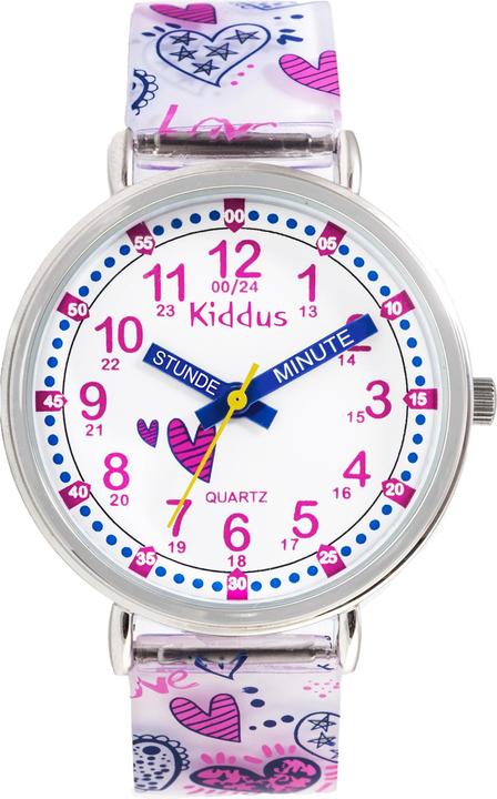 Immagine prodotto Kiddus Insegnante di tempo Cuori (tedesco) (Orologio da polso analogico, 33 mm)
