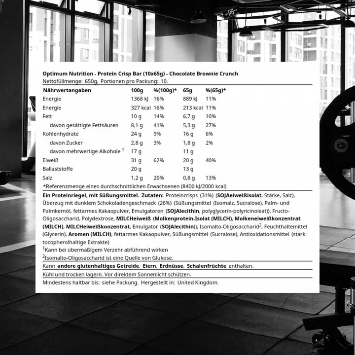 Produktbild Optimum Nutrition Crunch Bar (10 x 65G) (10 Stk., 650 g)