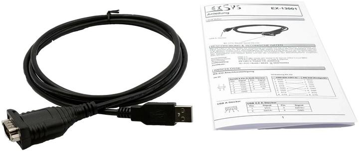 Actual product image Exsys GmbH USB to 1S Serial RS-232 Port with 1.8 metre cable (FTDI chip set) (1.80 m)