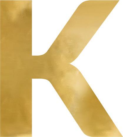 Actual product image Partydeco Mirror letter "K", gold, 54x60 cm (1 pkt / 1 pc.) (1 Piece)