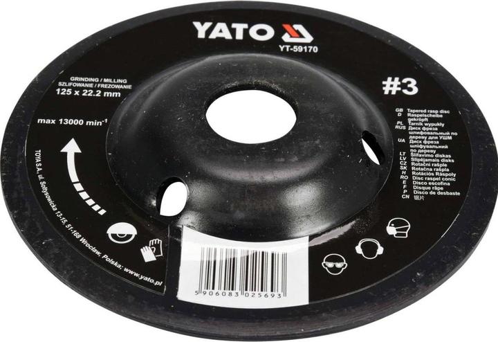 Actual product image Yato Professional rasp disc for angle grinder 125mm No3 Convex