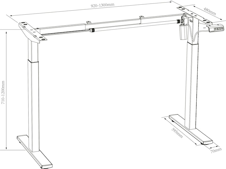 Actual product image VCM Desk adjustable Lona 140x80 si (140 x 80 x 120 cm)