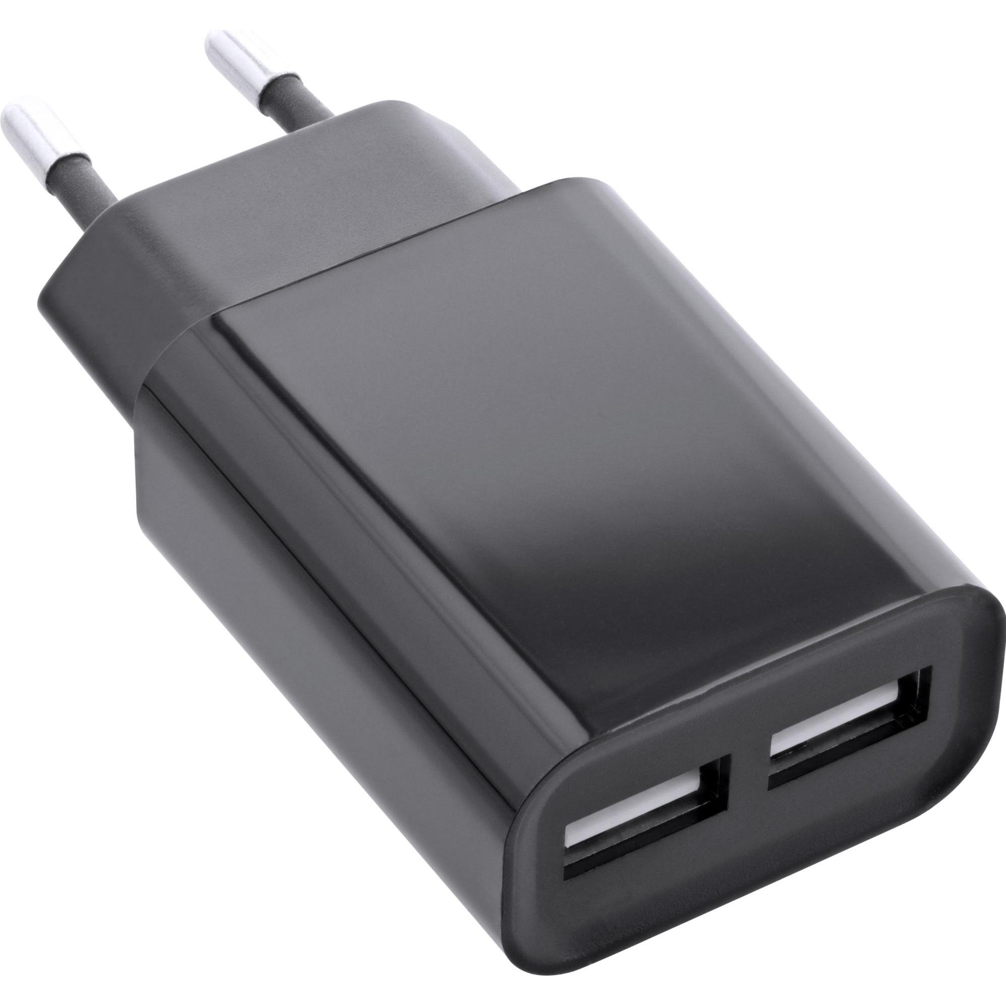 InLine Duo (10 W), Caricatore USB, Nero