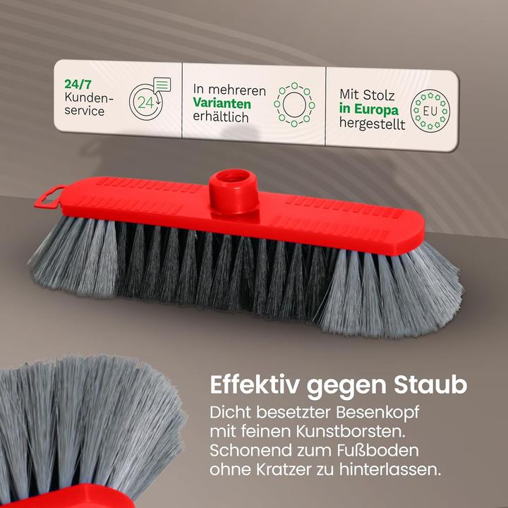Produktbild Novaliv 2er Set Zimmerbesen 30 cm FEINE KUNSTBORSTEN Kehrbesen Rot Saalbesen - OHNE Stiel NUR Besenk (2 Stk.)