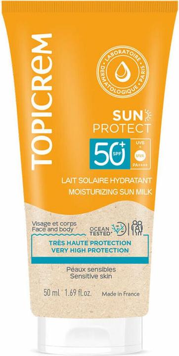 Actual product image Topicrem Sunscreen SPF 50+ 50ml Moisturizing (Suntan cream, SPF 50, 50 ml, 0.05 g)
