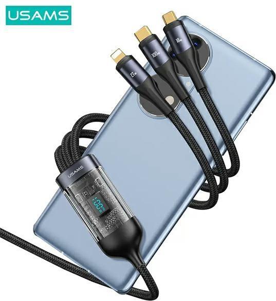 Produktbild Usams USB Typ C – Lightning, USB Typ C, Micro USB B (1.20 m, USB 2.0, 100 W)