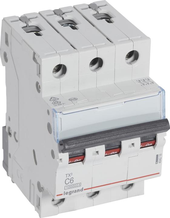 Produktbild Legrand TX3 LS-Schalter C6A 3P40421810kA 3M