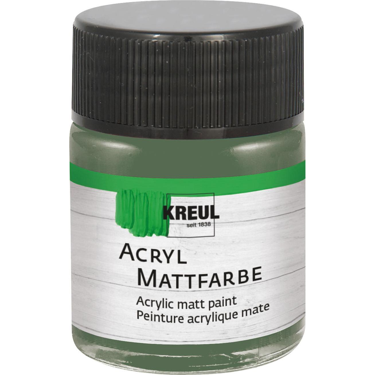 Kreul, Künstlerfarbe + Bastelfarbe, Acryl Mattfarbe, 50 ml (Russischgrün, 50 ml)